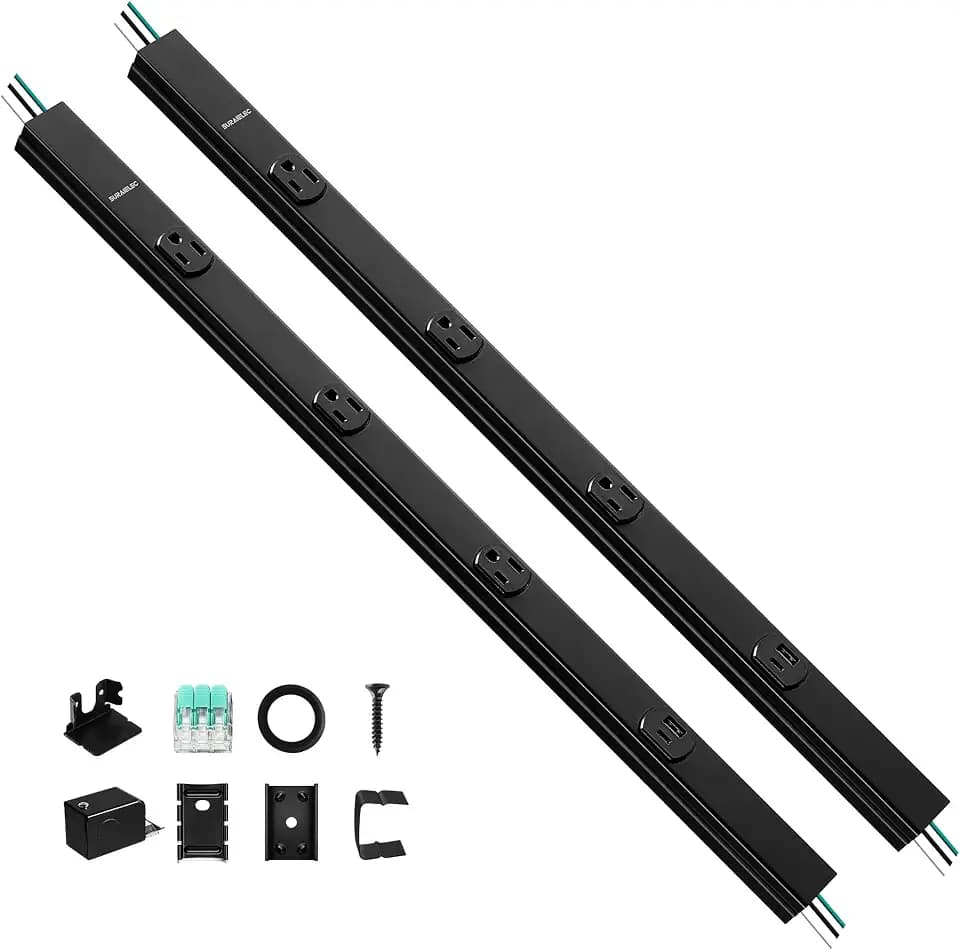 SURAIELEC 24 in Under Cabinet Hardwired Power Strip, 2-Pack, ETL Listed