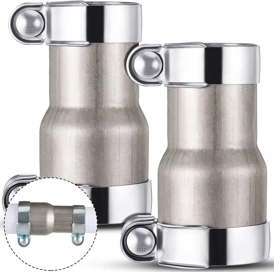 MorningRo 2 Pcs 2.5 to 3 Inch Exhaust Adapter Reducer Kit with Clamps, Stainless Steel, ID 2.5" to Od 3" Universal Exhaust Pipe Connector for Car, Truck, Suv