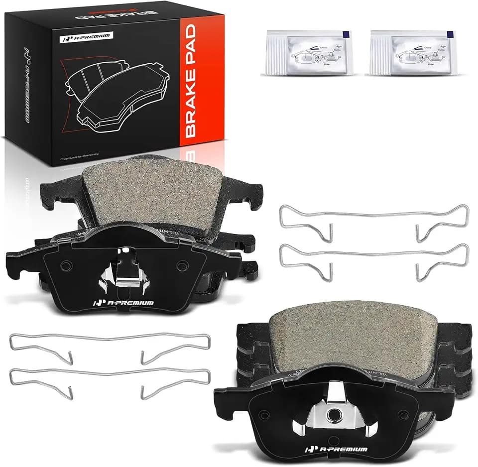 A-Premium Front and Rear Ceramic Brake Pads Compatible with Volvo