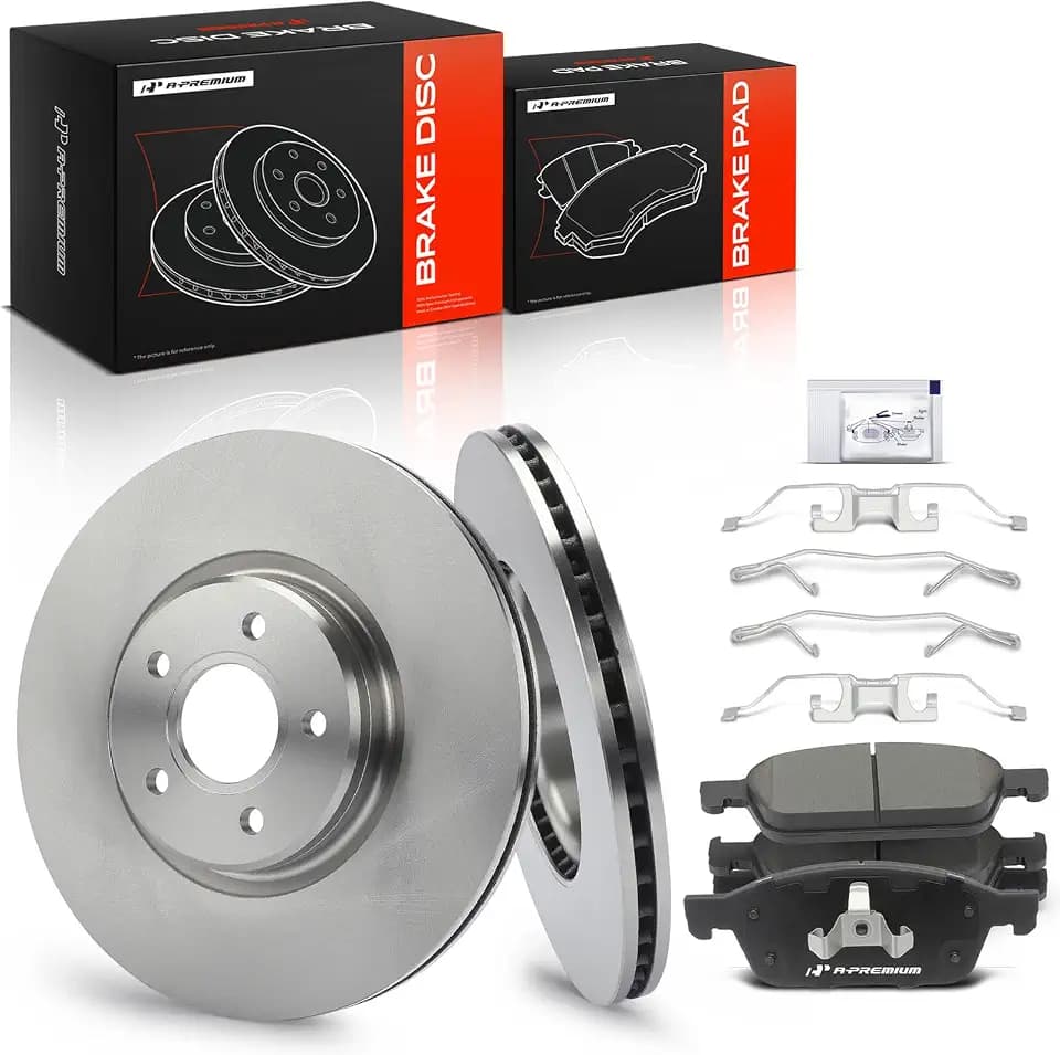 A-Premium 12.60 inch (320mm) Front Brake Rotors & Ceramic Pads Kit, 6-Pack