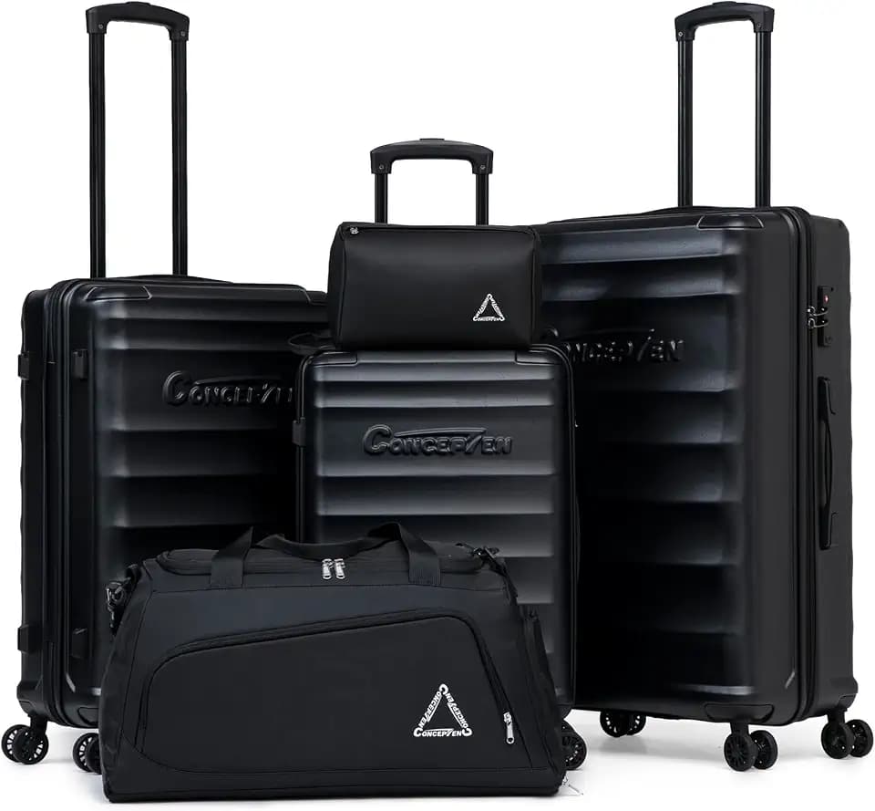 5 Piece Luggage Sets with Spinner Wheels, ABS Hard Shell Suitcase, TSA Lock