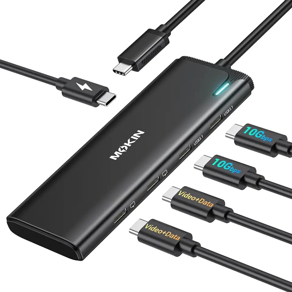 MOKiN USB C Splitter for Dual Monitors 4K@60Hz DP Alt Mode (Black)