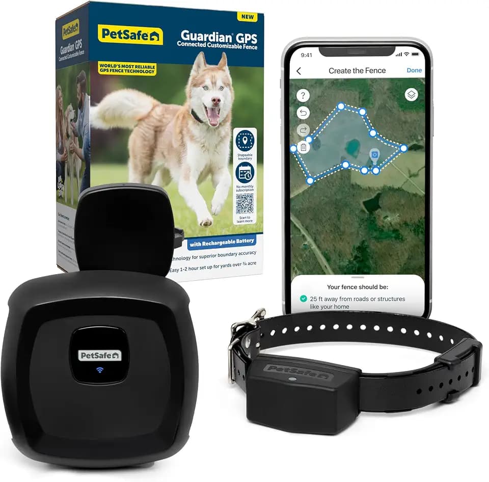 PetSafe Guardian GPS Connected Customizable Fence - World's Most Reliable GPS Fence Technology, Create Your Own Boundary, Long Battery Life - GPS Dog Fence With No Subscription Required