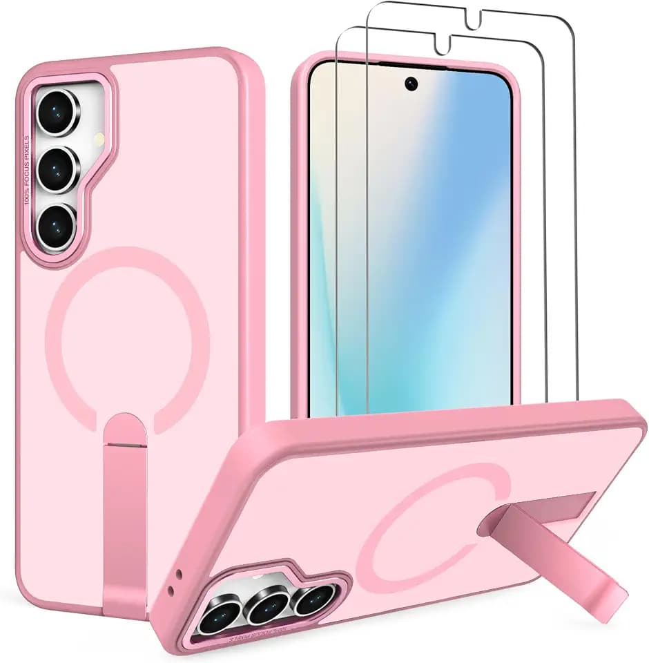 for S24-FE Case, Strong Magnetic Compatible with MagSafe, Pink