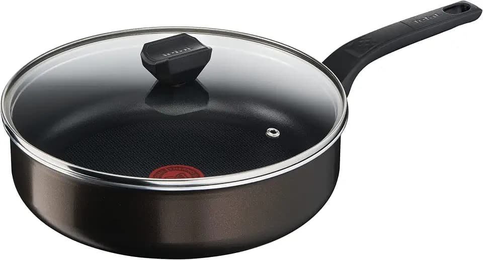 Tefal Easy Cook&Clean B5543202 Schmorpfanne 24 cm + Deckel, für alle Herdarten außer Induktion, Antihaftbeschichtung, Easy Cook&Clean