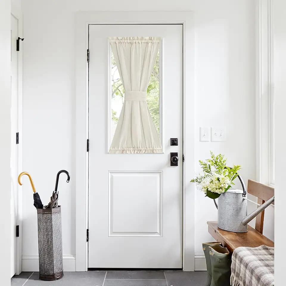 NICETOWN Side Light Door Curtains 40 inch Length for Front Kitchen Window