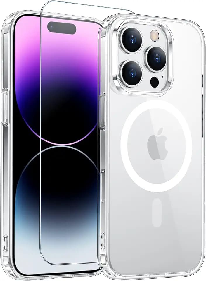 Temdan for iPhone 14 Pro Max Case with Screen Protector Clear