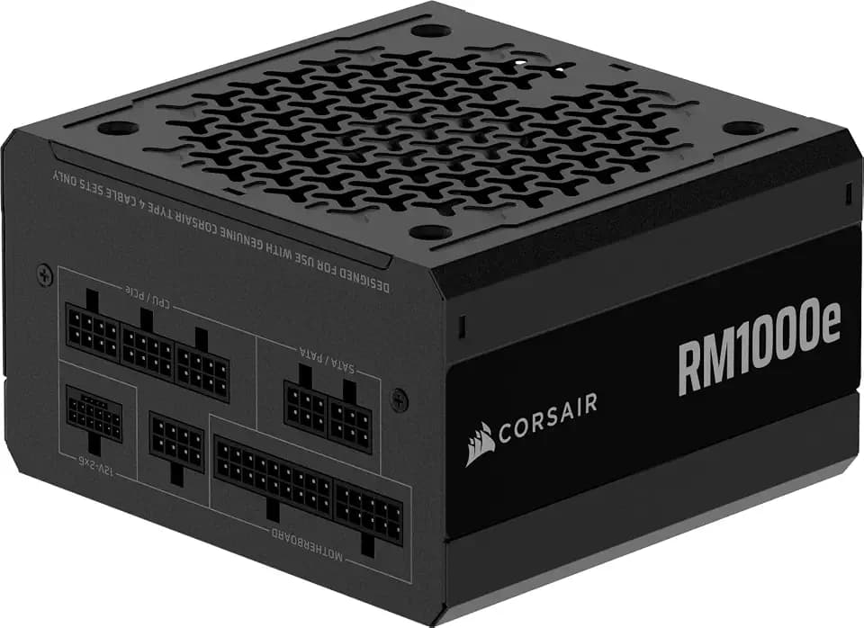CORSAIR RM1000e (2025) ATX 3.1 PCIe 5.1 Ready 1000W Power Supply – Black