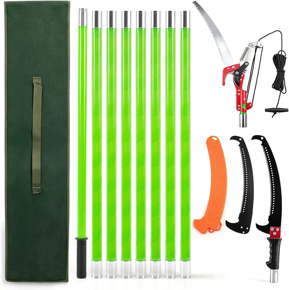 Manual Pole Saw & Pruner, 7.3–27 ft Extendable Tree Trimmer