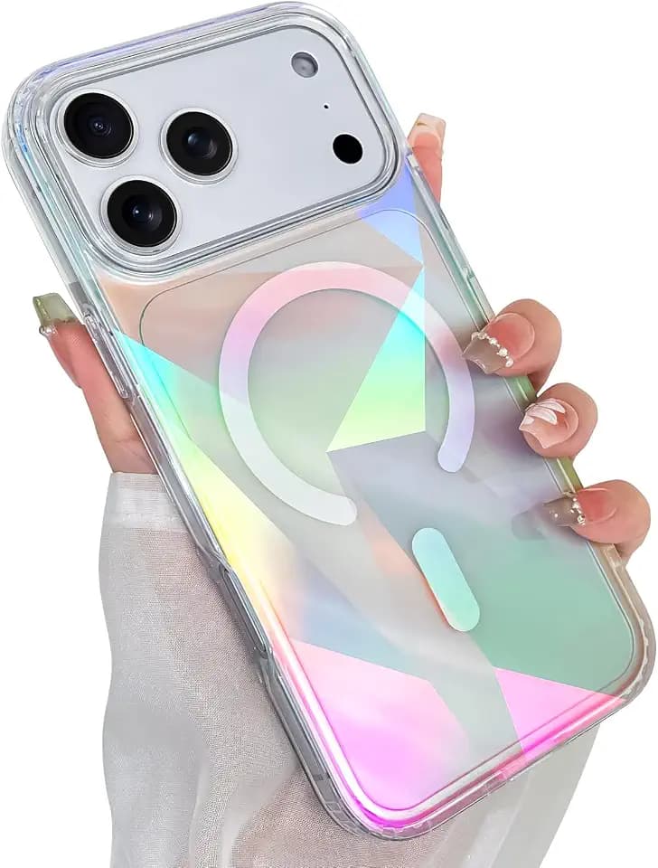 Cute Case for iPhone 18 Pro Max Case, Iridescent Geometry