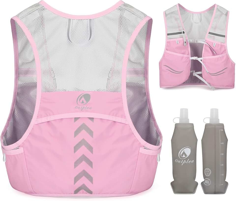 Hydration Running Vest with 2pcs 500ml/17oz Water Bottles, M/L