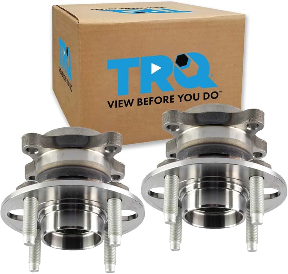 TRQ Rear Left and Right Wheel Bearing and Hub Assembly Set 2 Piece