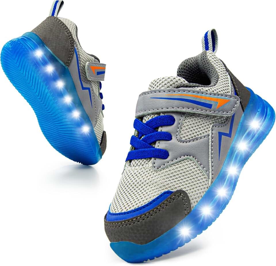 SKYWHEEL Toddler Light Up Shoes for Boys Girls LED Flashing Tennis Sneakers