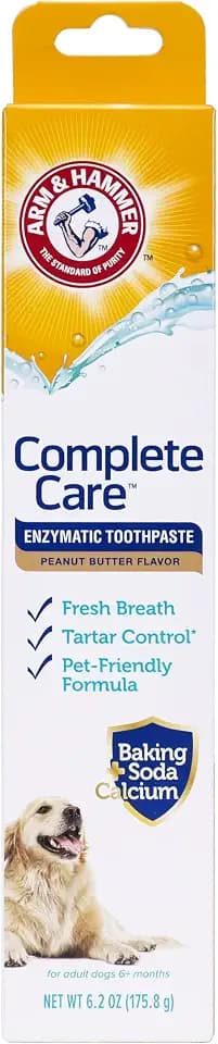 Arm & Hammer Complete Care Enzymatic Dog Toothpaste, Peanut Butter, 6.2 Oz