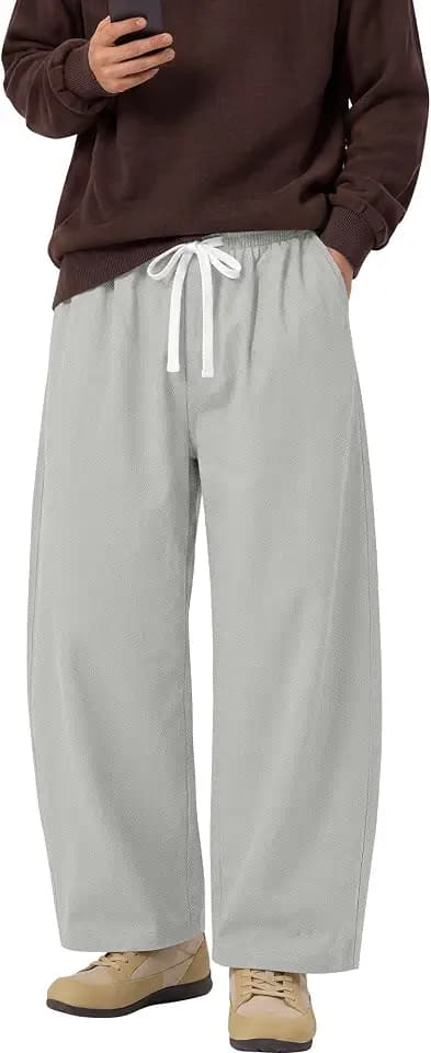 August Alley Mens Cotton Barrel Wide Leg Baggy Sweatpants