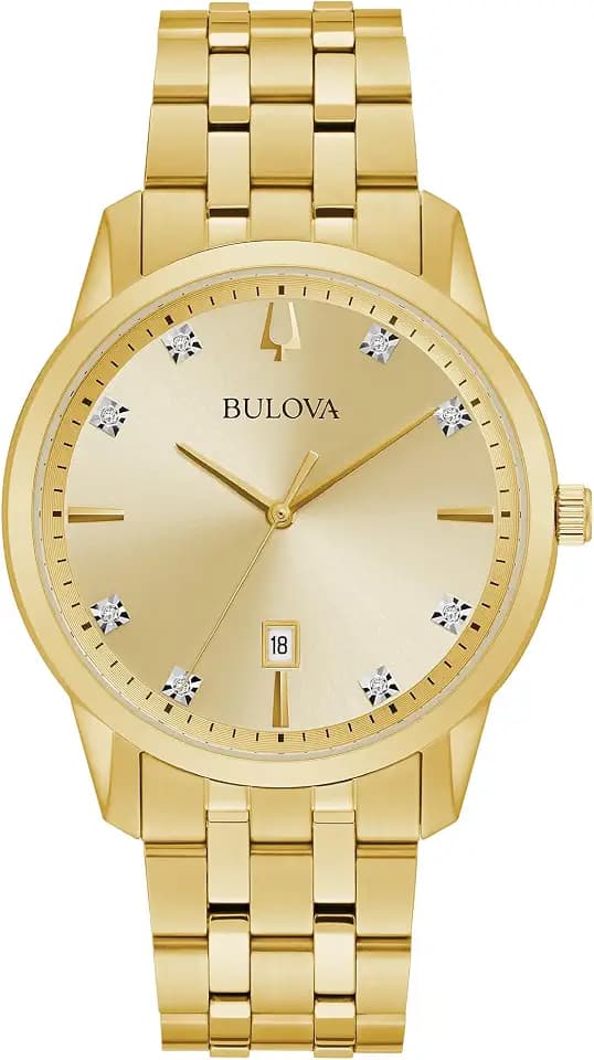 Bulova Men's Classic Diamond Sutton 3-Hand Quartz Watch, 40mm