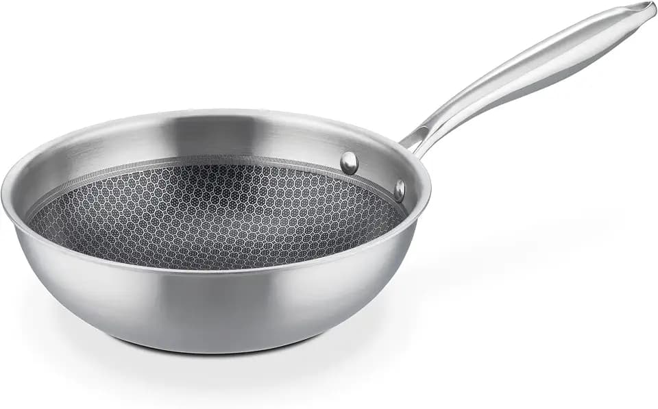 GSW Sauteuse Inoxxa Black, Kleine Edelstahlpfanne, Beschichtete Schwenkpfanne, Hochwertige kleine antihaft Sautepfanne für Induktion, Ceran, Gas & Elektro, 24 cm
