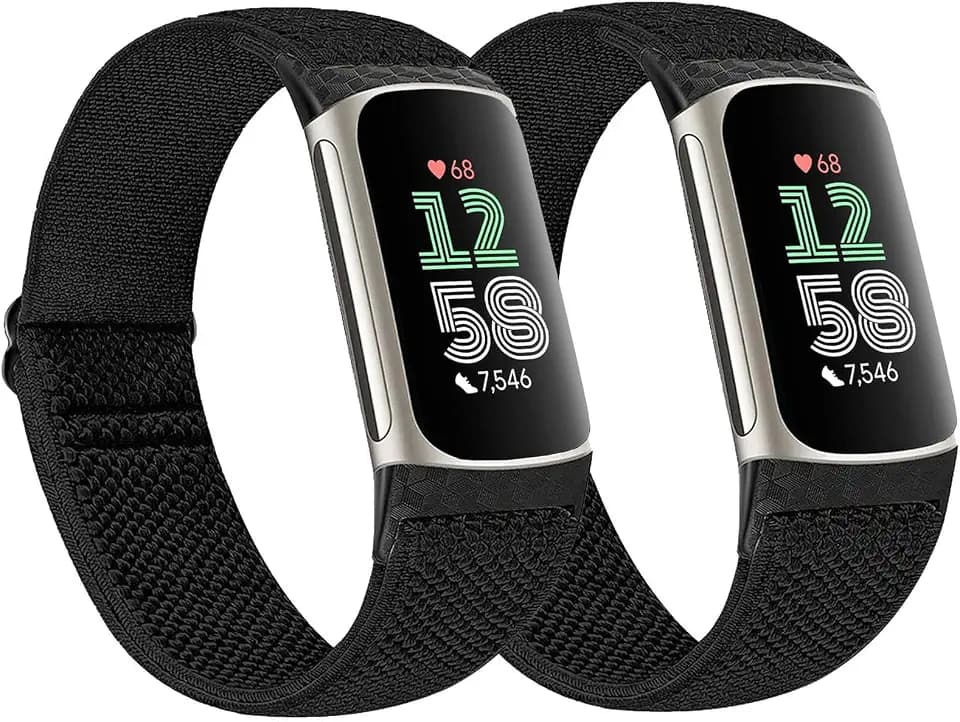 2 Pack Nylon Bands Compatible with Fitbit Charge 6 / Charge 5 Bands