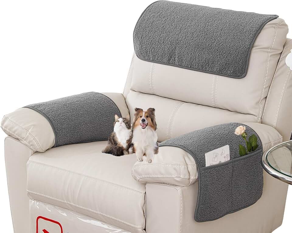 Armrest Covers for Recliner set of 3 Couch Arm Covers with Pockets for Sofa