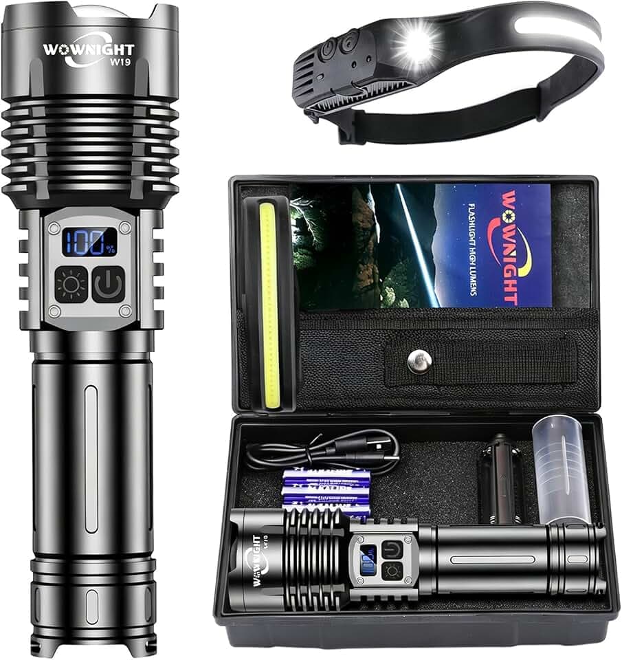Starke Taschenlampe LED Aufladbar 1,000,000 LM, 50W - 1600m