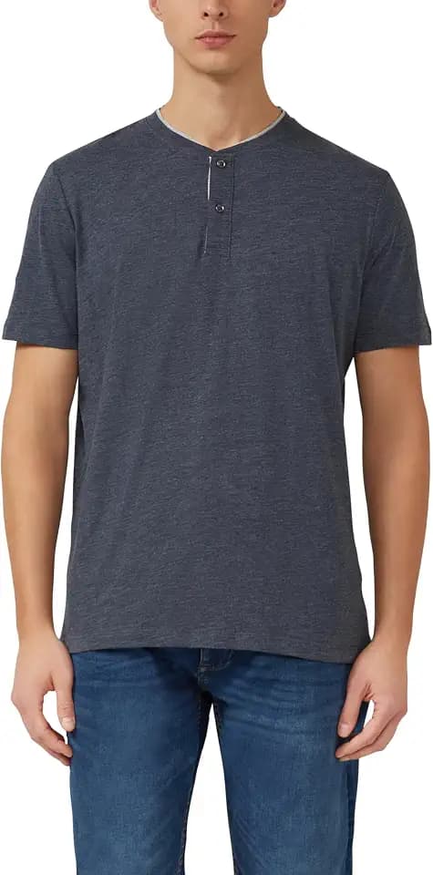 s.Oliver Weiches Henley-Shirt aus Melange-Jersey