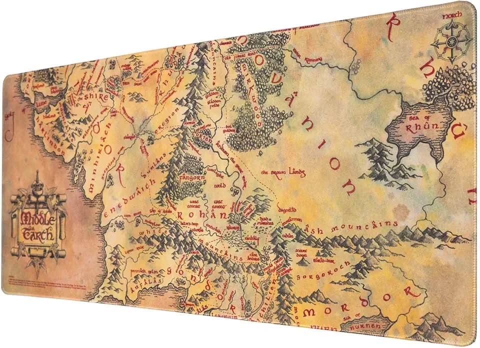 Grupo Erik Gaming Mauspad XXL Der Herr der Ringe Gaming Mousepad XXL rutschfest und Wasserabweisend Mauspad Groß - Mouse Pad Gaming Schreibtischunterlage PC Zubehör Gaming