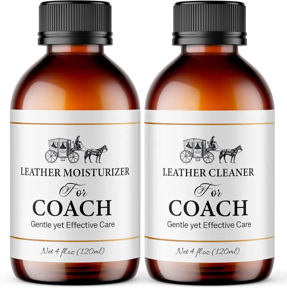 Leather Cleaner & Moisturizer Set for Coach, Gentle Formula to Remove Stains & Restore Shine, Keeps Leather Looking Like New, 120ml x2
