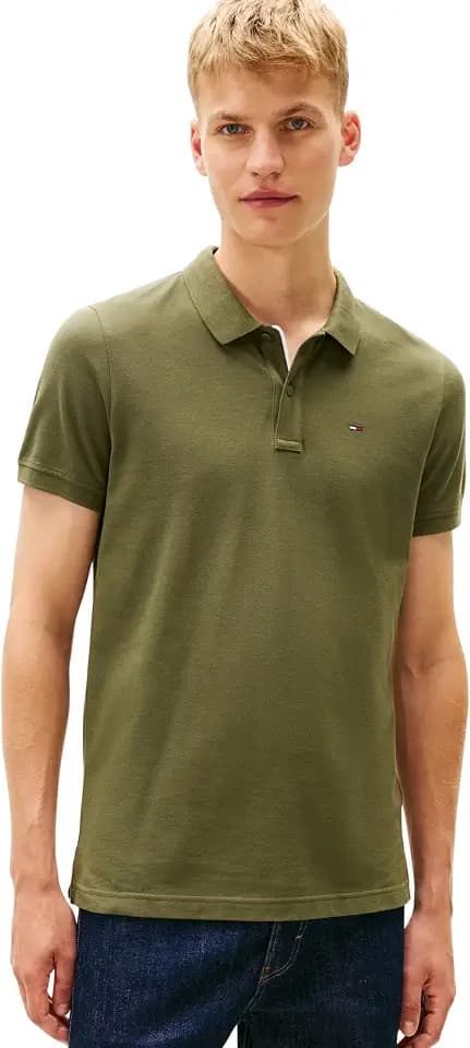Tommy Jeans Herren Poloshirt Kurzarm Slim Placket Slim Fit