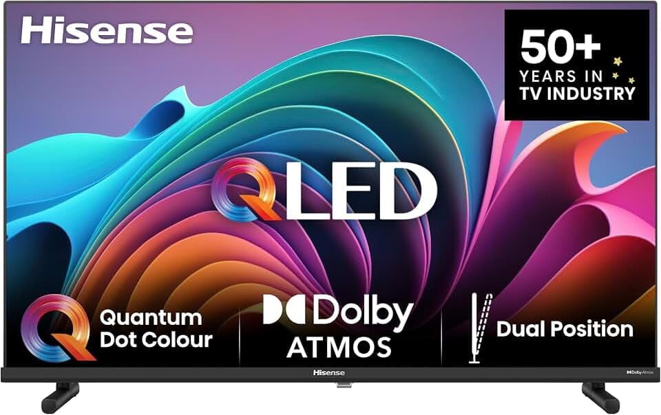Hisense 40A5NQ 101cm (40 Zoll) QLED Fernseher Full HD, Smart TV, Triple Tuner, AI Sports Mode, Dolby Atmos, Share to TV, Duale Positionierung, WiFi, Game & Hotel Modus, Schwarz [2024]