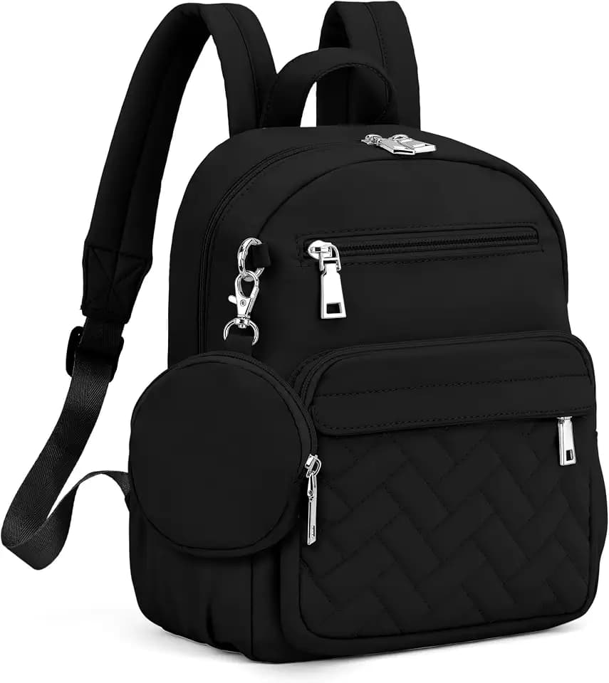 SYTRAH Mini Backpack for Women Small Back-pack Purse,Puffer Daypack Black