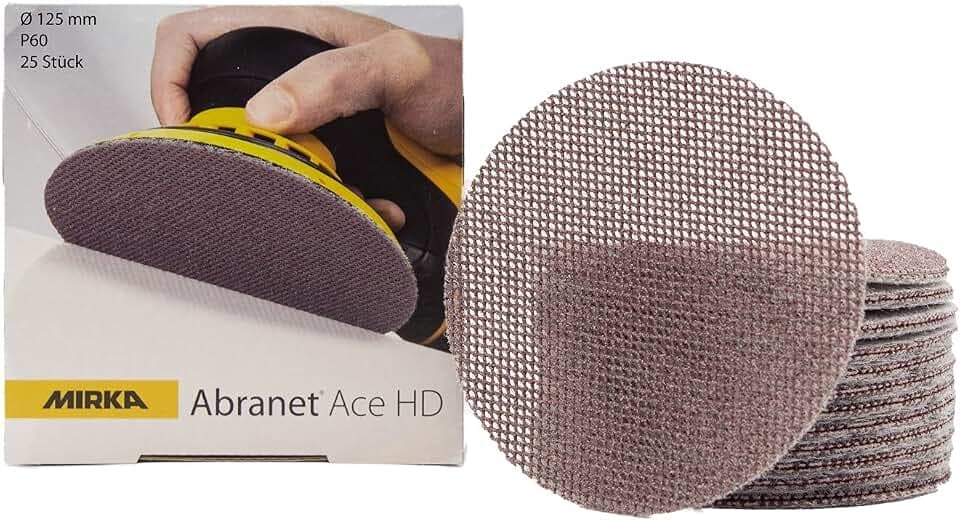 Mirka Schleifscheiben Abranet Ace HD Ø 125 mm Klett Korn P60 25 Stk