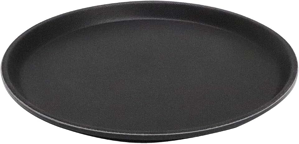 APS Tablett „Gastro“, schwarzes Serviertablett, Tablett aus GFK mit rutschfester Oberfläche, Ø 27,5 x Höhe 2 cm, schwarz