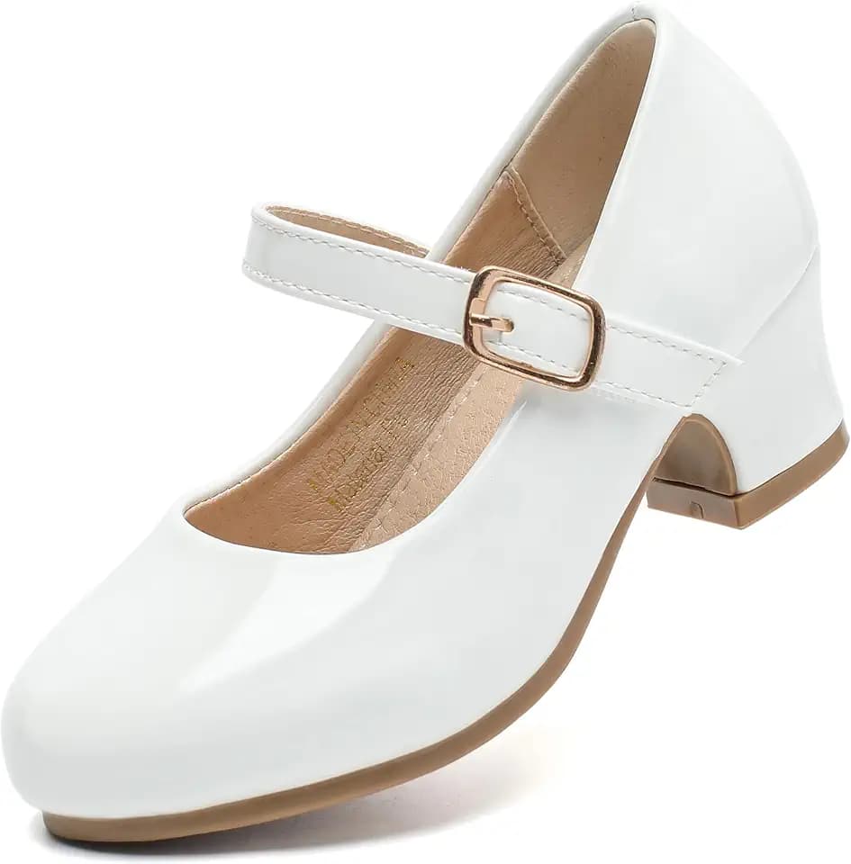 Parisex Girls Low Heels Dress Shoes Mary Jane Princess Character Flats