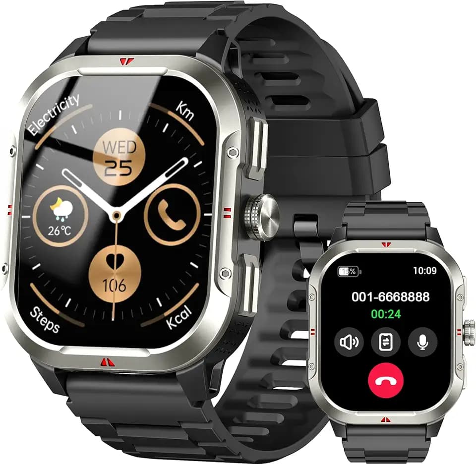 Jugeman Smartwatch Herren mit Telefonfunktion,2.06" HD Smart Watch mit GPS