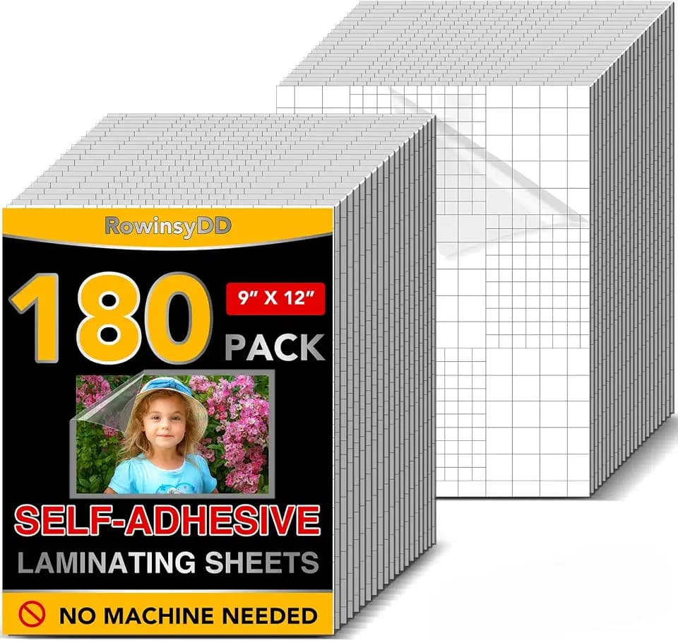 RowinsyDD 180 PCS Self Laminating Sheets, Self Adhesive Laminating Sheets
