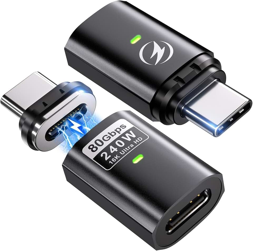 240W USB C Magnetic Adapter, 2 Pack 24 Pin Straight Adapter Dust Plug