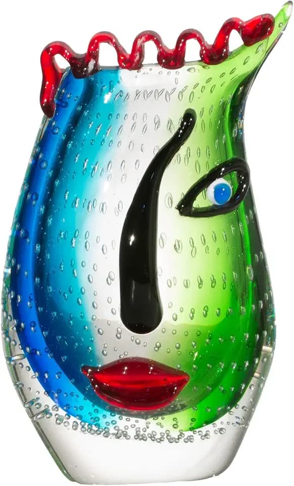 Dale Tiffany AV19229 Solange Hand Blown Art Glass Vase, Multicolor