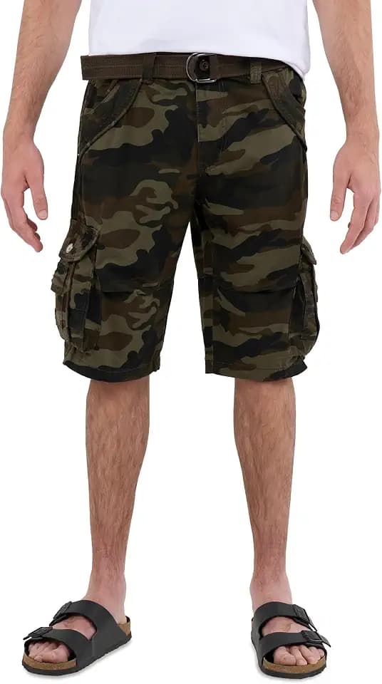 X RAY Mens Cargo Shorts Camo & Solid Colors 12.5" Inseam Knee Length Classic Fit (Big and Tall Shorts for Men)