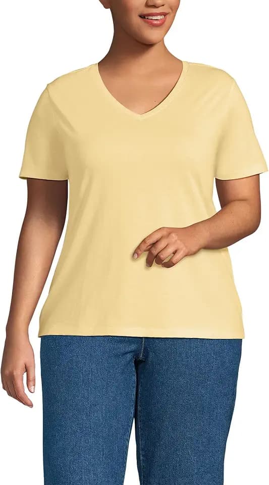 Lands' End Women's Supima V-Neck T-Shirt