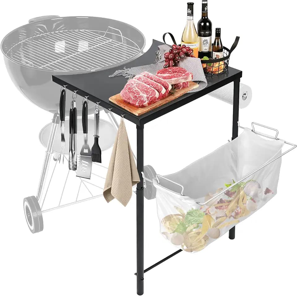 GRISUN Adjustable Height Side Table for Weber Kettle 22/26 Master Touch