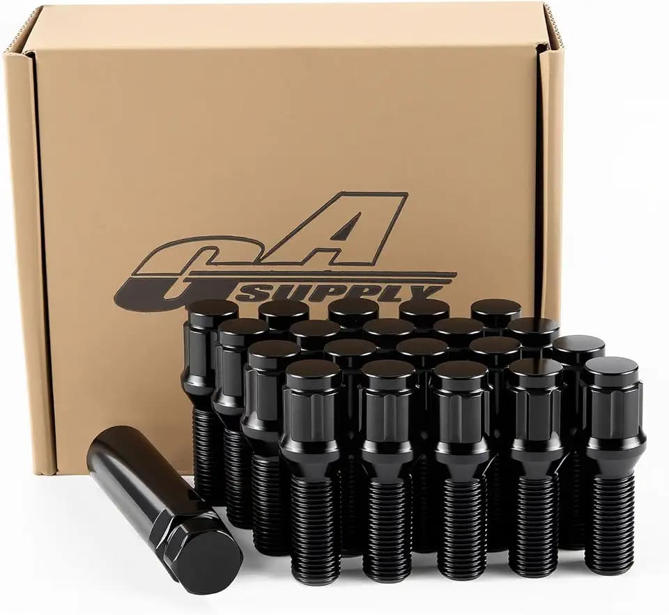 GAsupply M14x1.25 Lug Bolts 28mm Shank Length Conical Seat, 20 pcs+1 Key
