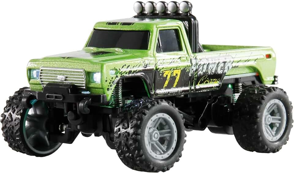Amewi RC-Monstertruck Die Cast 1:64, Fernsteuerung im Kartenformat, RTR grün