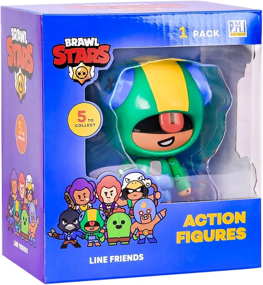 Brawl Stars Leon Actionfigur | 11,4 cm große Sammlerstücke Spielzeugfigur | P.M.I. Ofically Licensed Toys | Supercell | Geschenk für Videospieler | Gelenkfigur