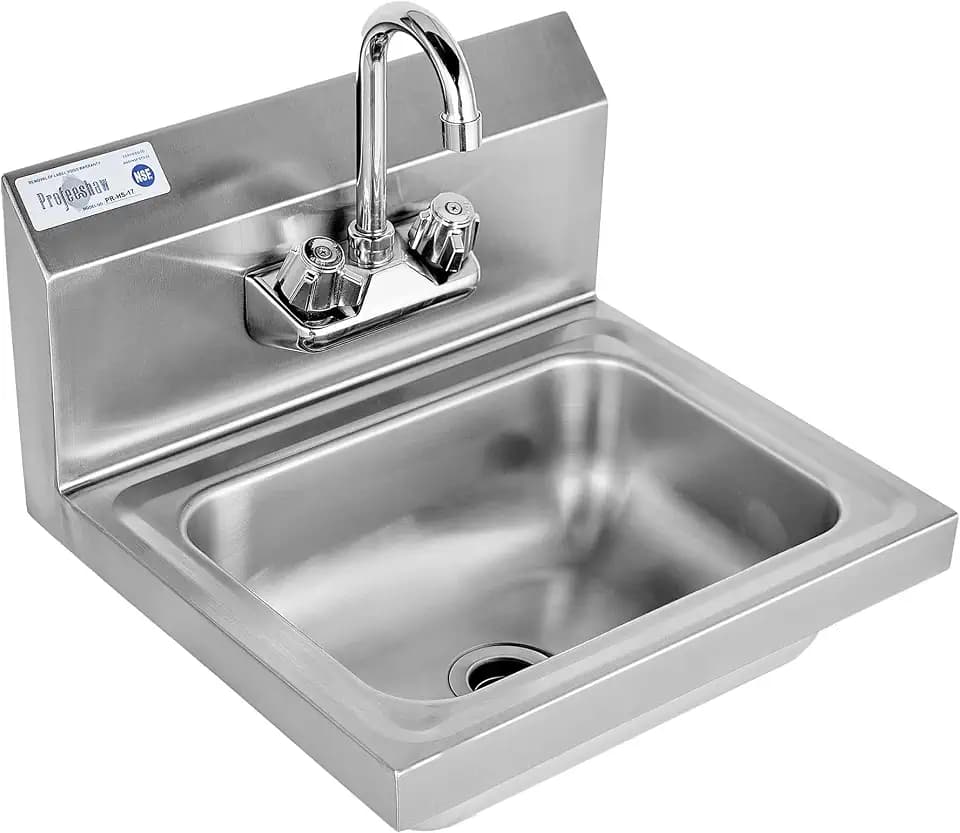 Profeeshaw Commercial Hand Sink 304 Stainless Steel Wall Mount Utility Sink