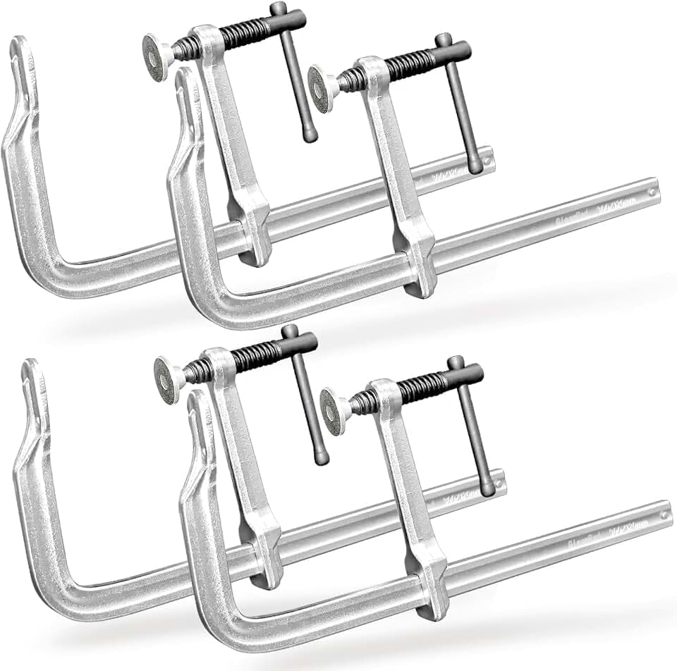 Heavy-Duty 12-Inch F-Clamps, 4-Pack, 1320 Lbs Forged Alloy Steel