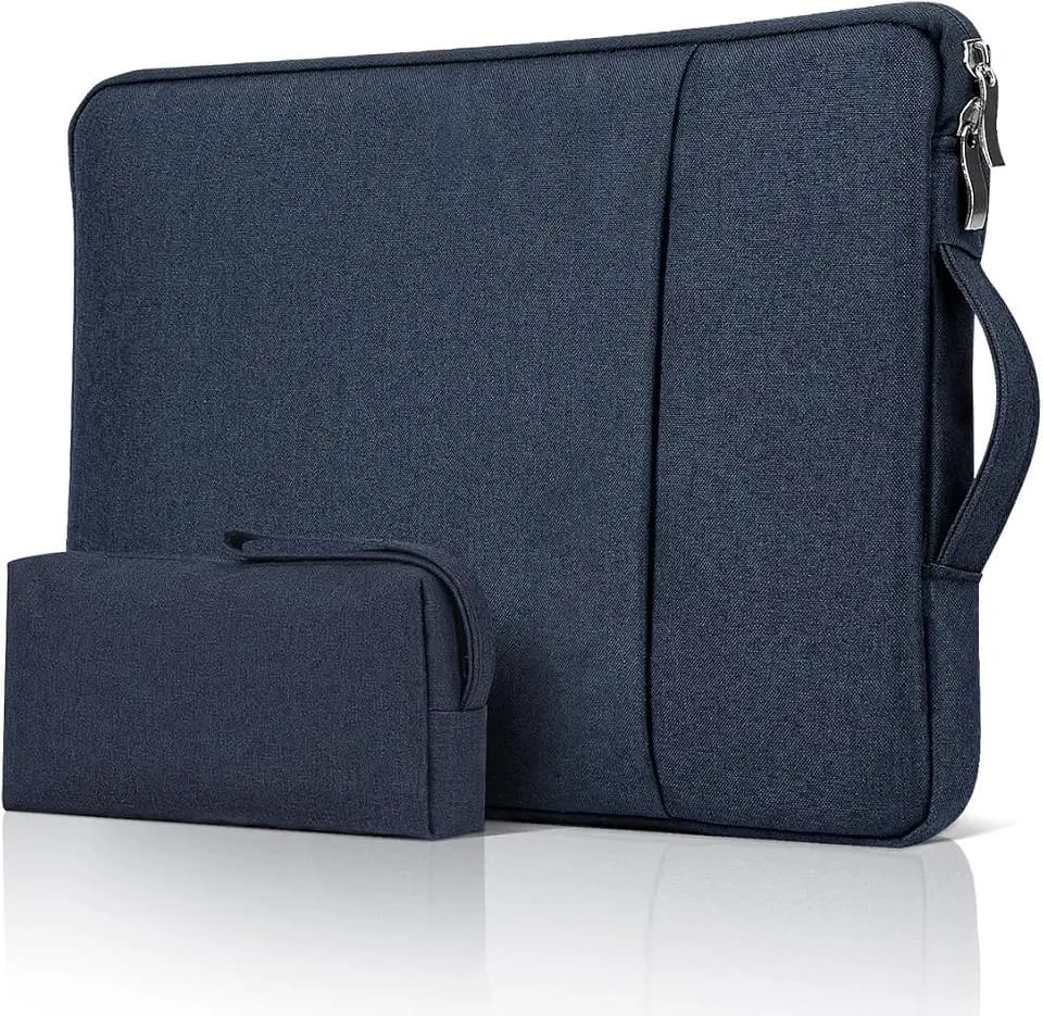 13 Zoll Laptophülle Tasche Kompatibel mit 13" MacBook Air/Pro M2 M1 13,3" Chromebook Notebook, Dünn Wasserdicht PC Schutzhülle Stoßfest Gepolstert Sleeve mit Griff Zubehörtasche, Marineblau
