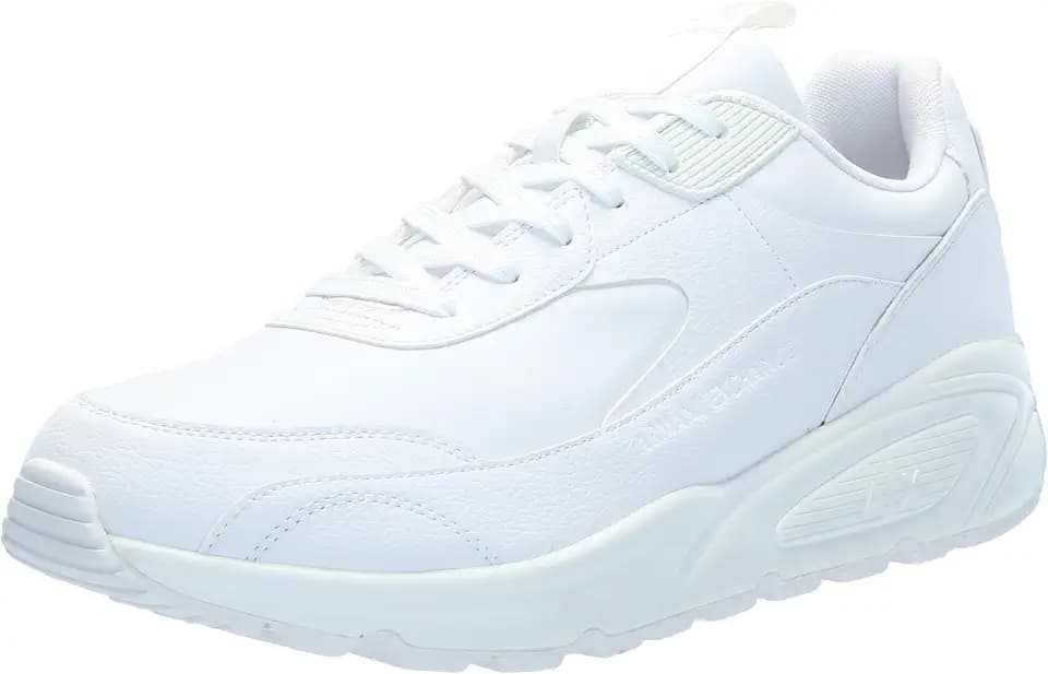 Armani Exchange mens Bronx Solid Colored Leather Low Top Sneaker