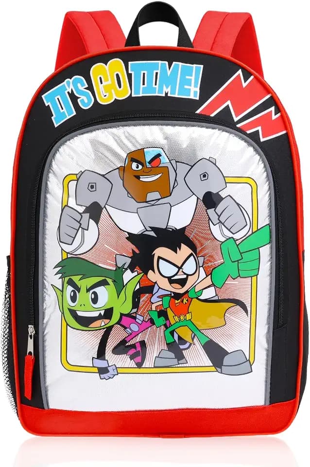 Teen Titans Go Backpack for School Kids ~ Deluxe 16" Teen Titans Backpack (Teen Titans School Supplies)