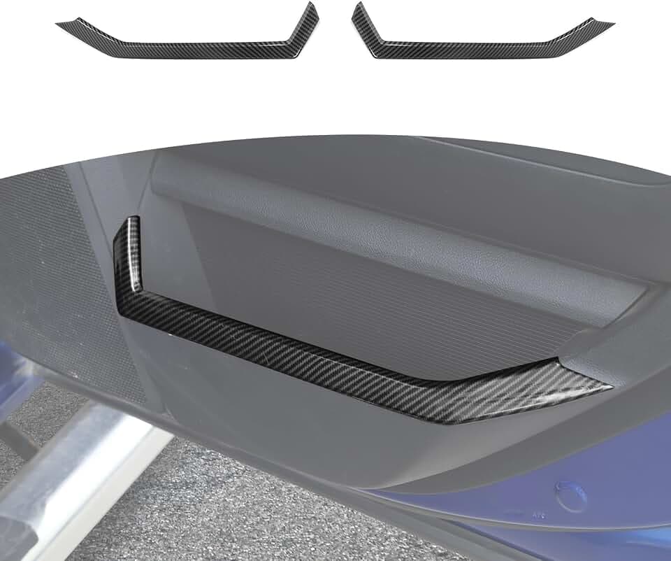for RAM Rear Door Storage Trim Cover for RAM 1500 2010-2017 Black Carbon Fiber Interior Accessories 2pcs