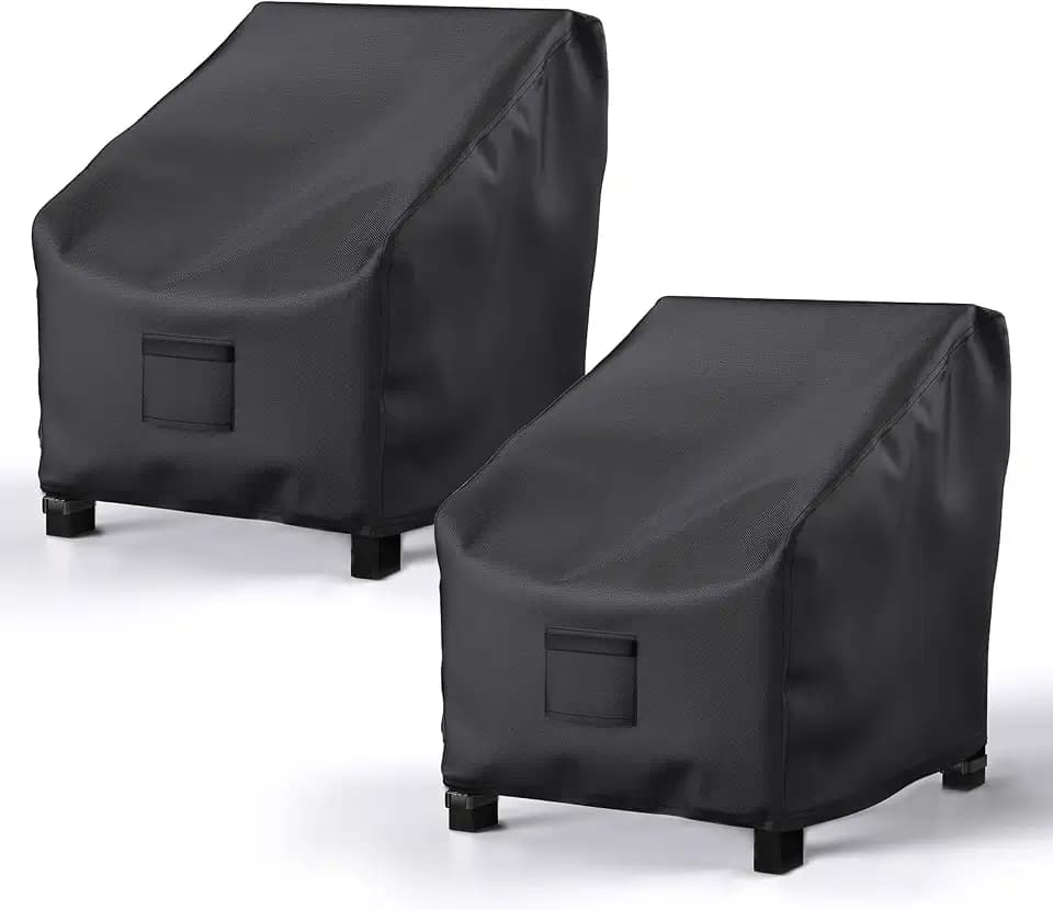 2 Pack Outdoor Patio Chair Covers Waterproof 31"Wx33"Dx36"H, Black
